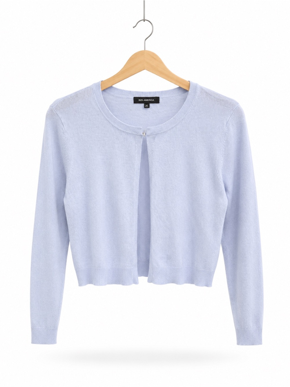 525 America Womens Light Blue Lavender Crop Cardigan Sweater  Size M